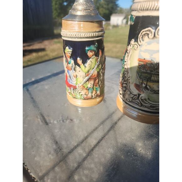 Hand Painted West German Handarbeit Gerzit Lidded Stein, and 1 one unknown maker - Picture 7 of 13